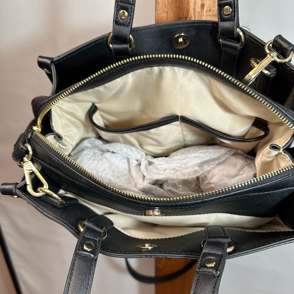 INC International Concepts Black and Tan Crossbody Bag with Leopard Print - Picture 5 of 8